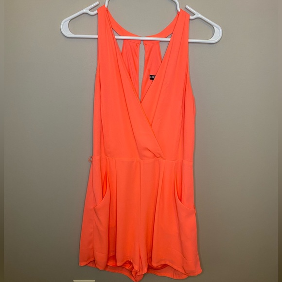 Express Pants - EXPRESS bright orange v cut romper